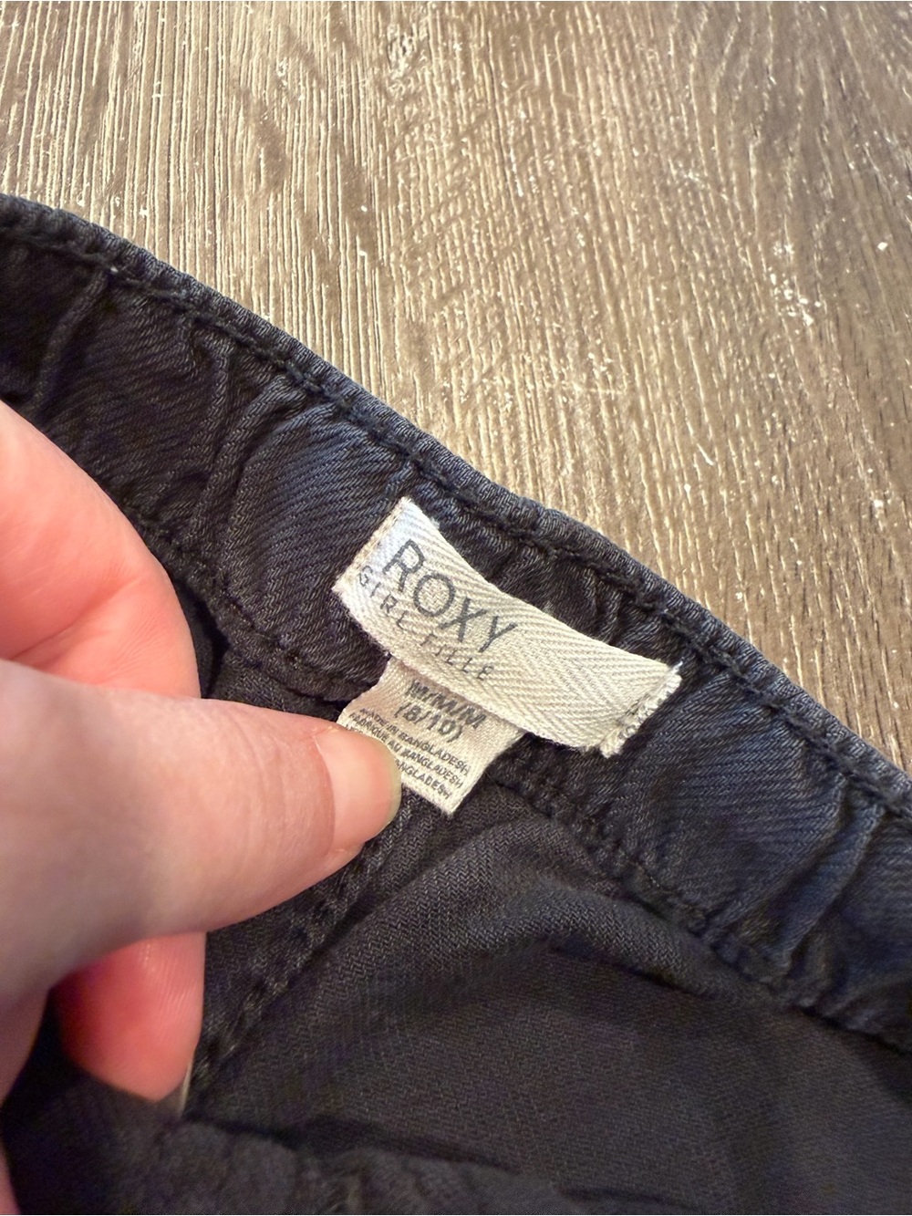 Girl’s Roxy Cargo Drawstring Pants - Black - Picture 3 of 3
